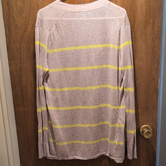 LOFT Tan and Yellow Striped Cardigan - Picture 5 of 8